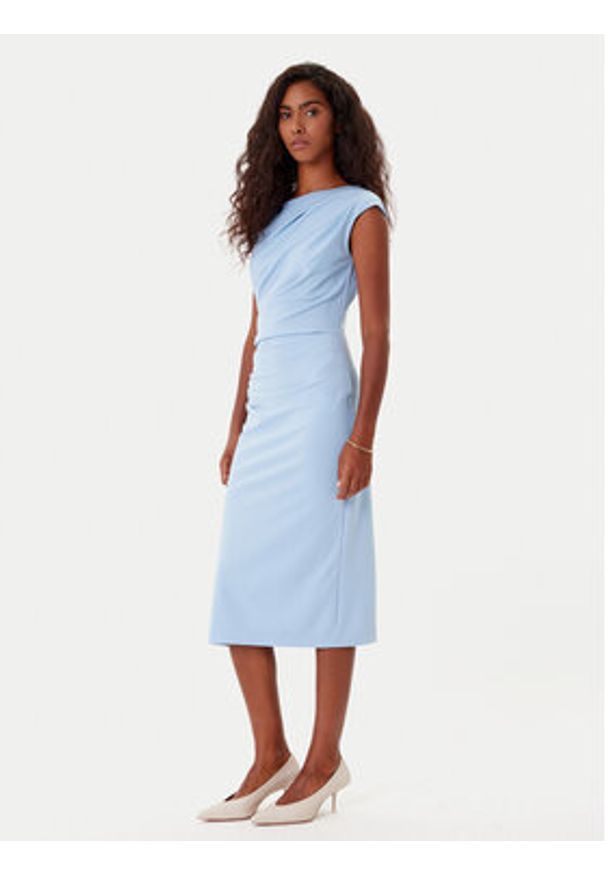 Rinascimento Sukienka koktajlowa CFC0125334003 Błękitny Slim Fit. Kolor: niebieski. Materiał: syntetyk. Styl: wizytowy