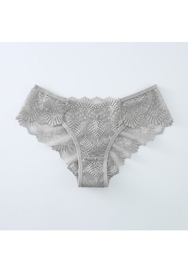 Intica - Figi bezszwowe z koronką na co dzień i specjalne okazje Levana. Kolor: szary. Materiał: koronka. Wzór: koronka