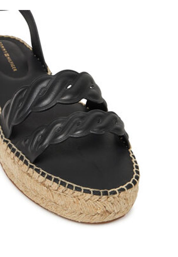 TOMMY HILFIGER - Tommy Hilfiger Espadryle FW0FW08496 Czarny. Kolor: czarny. Materiał: skóra