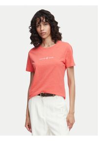 Beverly Hills Polo Club T-Shirt P-SS26W-TS6510 Koralowy Regular Fit. Typ kołnierza: polo. Kolor: pomarańczowy. Materiał: bawełna #1