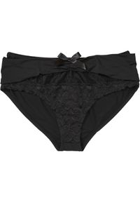 bonprix - Figi panty z poliamidu z recyklingu. Kolor: czarny. Materiał: poliamid. Wzór: koronka