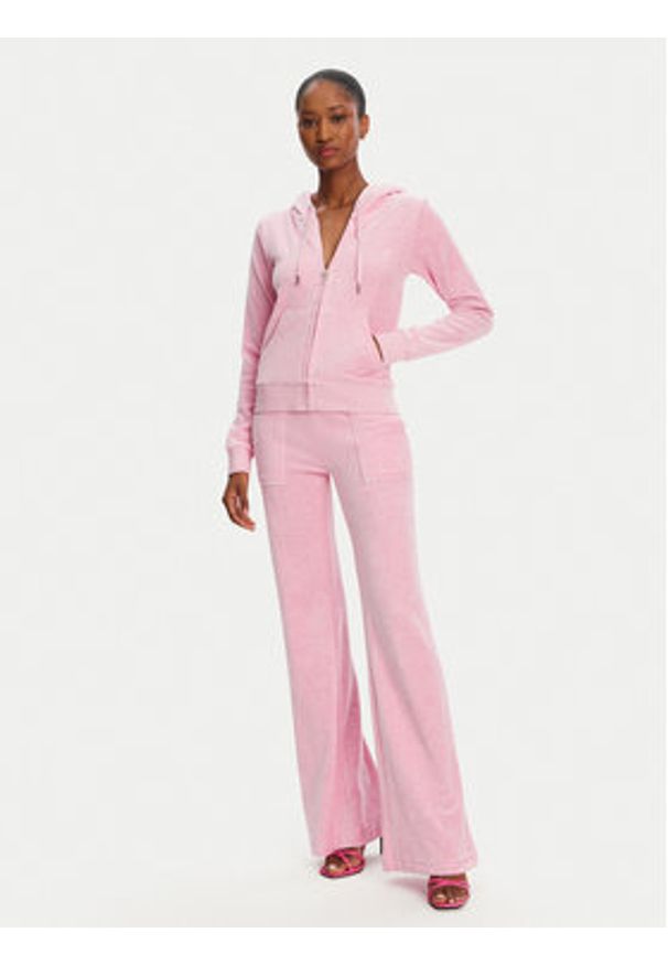 Juicy Couture Bluza Robertson JCAP176 Różowy Slim Fit. Kolor: różowy. Materiał: syntetyk