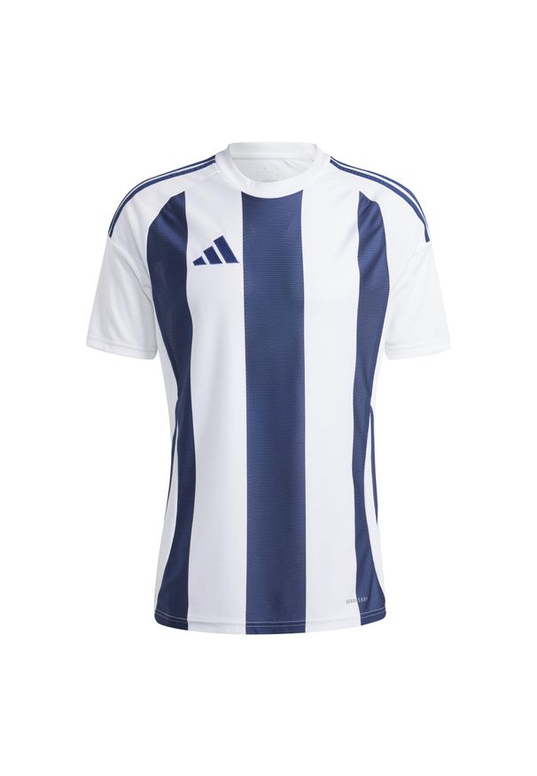 Adidas - Koszulka męska adidas Striped 24 Jersey. Kolor: niebieski, wielokolorowy, biały. Materiał: jersey. Sport: piłka nożna