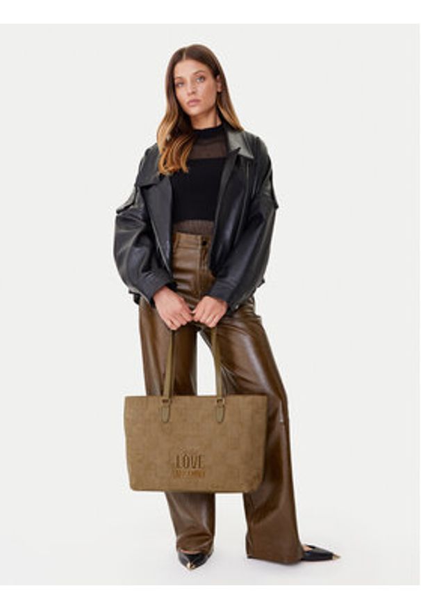 Love Moschino - LOVE MOSCHINO Torebka JC4123PP0NKB110A Beżowy. Kolor: beżowy. Materiał: skórzane