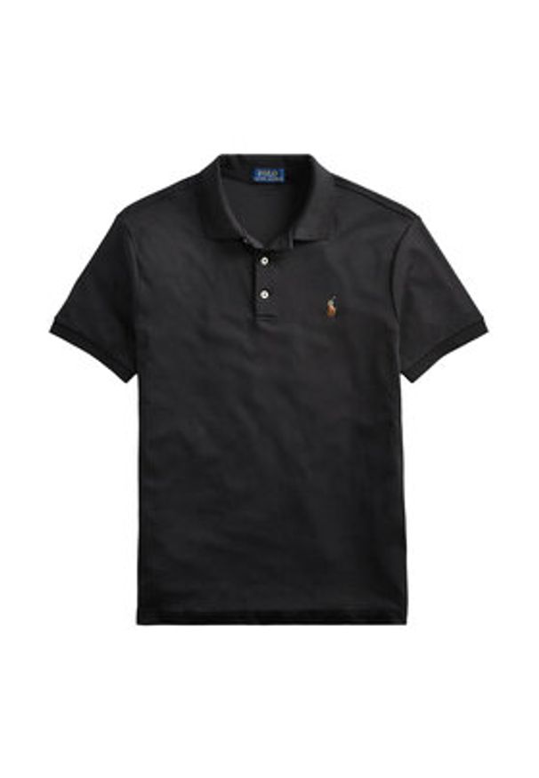 Polo Ralph Lauren Polo Ssl-Knt 710685514002 Czarny Slim Fit. Typ kołnierza: polo. Kolor: czarny. Materiał: bawełna