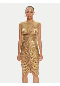 NORMA KAMALI Sukienka koktajlowa ST1243LMD45008 Złoty Slim Fit. Kolor: złoty. Materiał: syntetyk. Styl: wizytowy