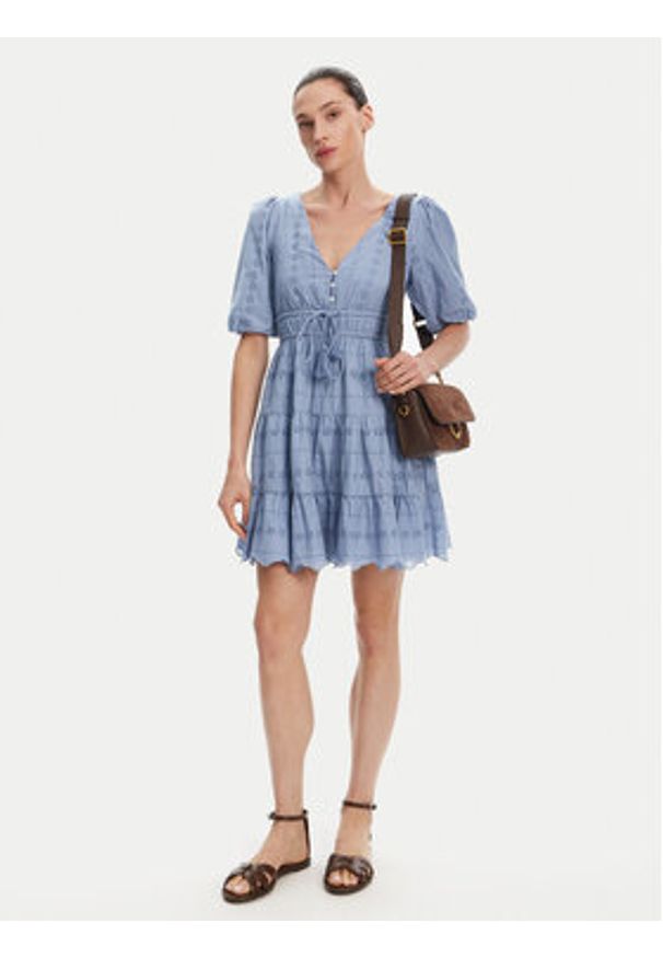 Pepe Jeans Sukienka letnia Day PL953694 Błękitny Regular Fit. Kolor: niebieski. Materiał: bawełna. Sezon: lato