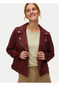 Vero Moda Kurtka z imitacji skóry Jose 10300938 Bordowy Regular Fit. Kolor: czerwony. Materiał: skóra #5