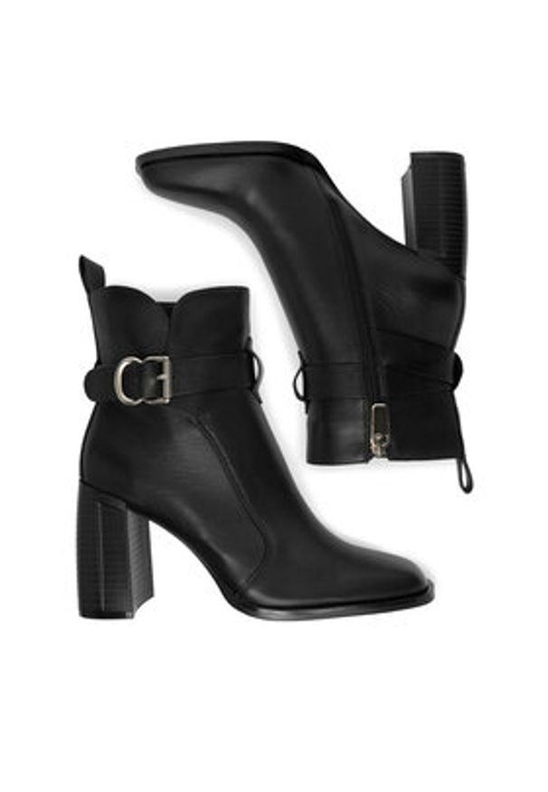 Badura Botki EO-VIV-1 Czarny. Kolor: czarny. Materiał: skóra