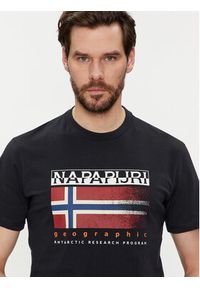 Napapijri T-Shirt S-Kreis NP0A4HQR Czarny Regular Fit. Kolor: czarny. Materiał: bawełna