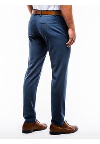 Ombre Clothing - Spodnie męskie chino P832 - niebieskie - S. Kolor: niebieski. Materiał: tkanina, poliester, elastan, wiskoza. Styl: klasyczny, elegancki #4