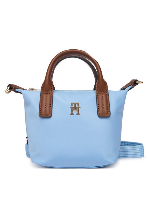 TOMMY HILFIGER - Tommy Hilfiger Torebka Popette Micro Tote AW0AW18368 Błękitny. Kolor: niebieski
