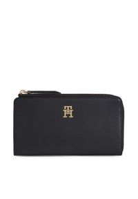 TOMMY HILFIGER - Tommy Hilfiger Duży Portfel Damski Th Feminine Large Slim Wallet AW0AW14890 Czarny. Kolor: czarny. Materiał: skóra #1