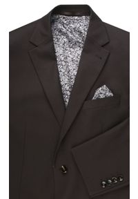 Taliowany Garnitur Męski - Victorio - Brązowy. Kolor: brązowy. Materiał: poliester, wiskoza, elastan. Wzór: gładki #6