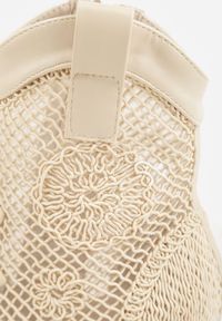 Born2be - Beżowe Ażurowe Botki Kowbojki z Haftem na Niskim Obcasie Typu Stożek Bertolina. Okazja: na co dzień. Kolor: beżowy. Materiał: jeans. Wzór: ażurowy, haft. Obcas: na obcasie. Styl: casual, klasyczny, wizytowy. Wysokość obcasa: niski #8