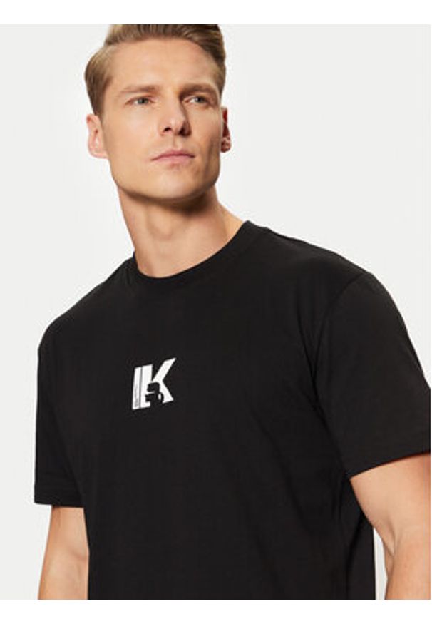 Karl Lagerfeld Jeans T-Shirt A1M17044 Czarny Regular Fit. Kolor: czarny. Materiał: bawełna