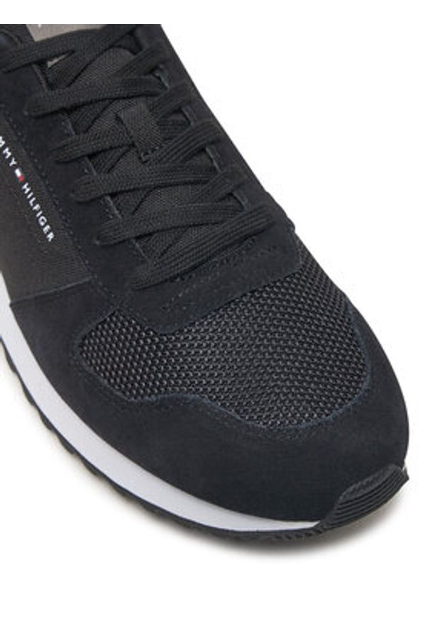 TOMMY HILFIGER - Tommy Hilfiger Sneakersy FM0FM05465 Czarny. Kolor: czarny. Materiał: zamsz, skóra
