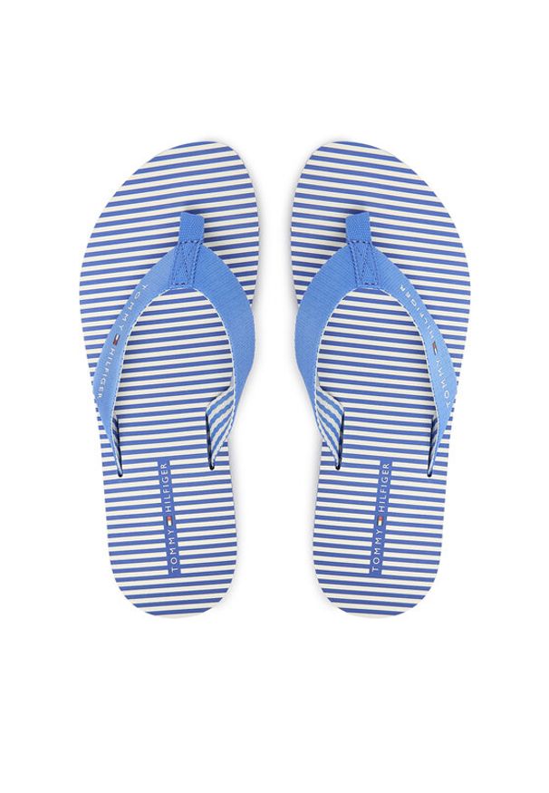 TOMMY HILFIGER - Tommy Hilfiger Japonki Th Ithaca Stripe Summer Sandal FW0FW09192 Niebieski. Kolor: niebieski. Materiał: materiał