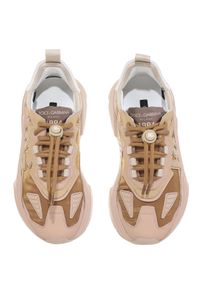 DOLCE & GABBANA - Sneakersy na wysokiej podeszwie z logo. Kolor: beżowy. Materiał: guma #2