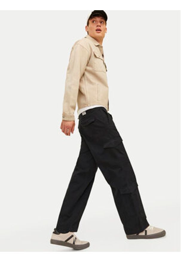 Jack & Jones Spodnie materiałowe Bill 12258307 Czarny Relaxed Fit. Kolor: czarny. Materiał: bawełna