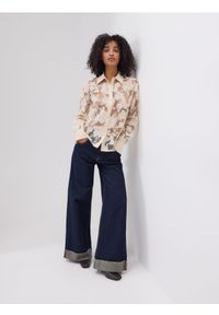 Reserved - Koszula z wiskozą - beżowy. Kolor: beżowy. Materiał: wiskoza