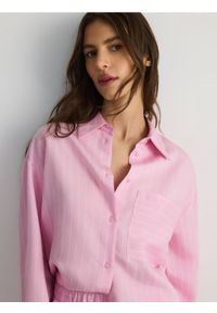 Reserved - Koszula z wiskozą - pastelowy róż. Kolor: różowy. Materiał: wiskoza #1