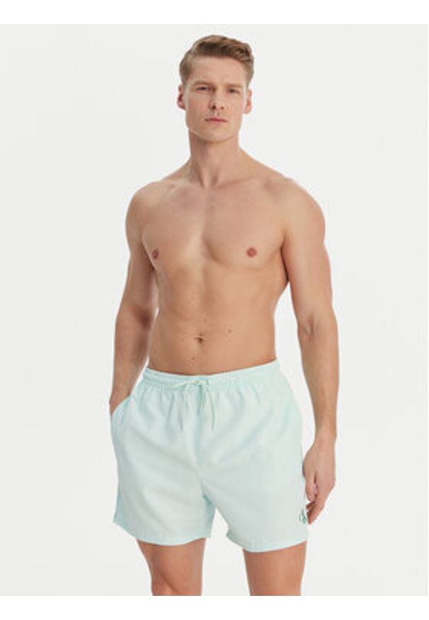 Calvin Klein Swimwear Szorty kąpielowe LV00N61045 Zielony. Kolor: zielony. Materiał: syntetyk