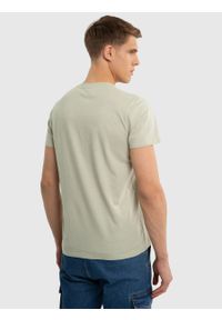 Big-Star - Koszulka męska z guzikami przy dekolcie jasnozielona Alanco 300. Okazja: na co dzień. Kolor: zielony. Materiał: bawełna. Wzór: aplikacja. Styl: casual #3