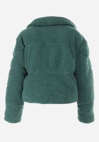 Born2be - Zielona Kurtka Futerko Teddy Zychee. Okazja: na co dzień, na spacer. Kolor: zielony. Materiał: futro. Długość rękawa: długi rękaw. Długość: długie. Styl: casual, elegancki #6