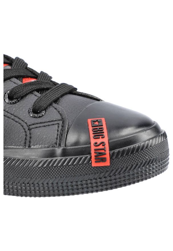 Big-Star - Czarne Trampki Big Star Damskie Wiązane Półbuty. Kolor: czarny. Materiał: skóra ekologiczna, guma, jeans, materiał. Szerokość cholewki: normalna. Sezon: wiosna