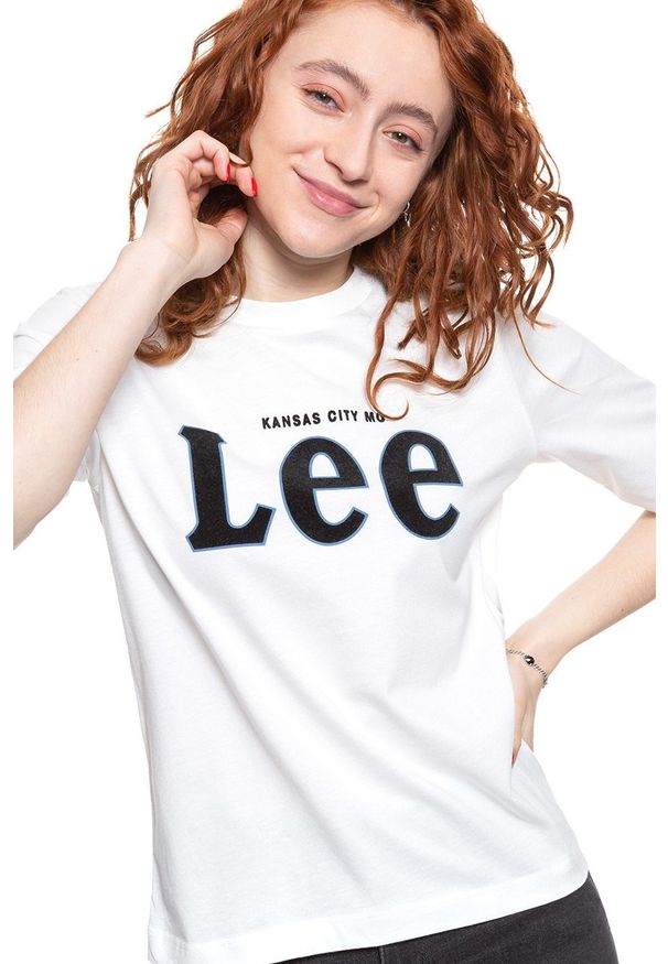 Lee - LEE T SHIRT DAMSKI TEE OFF WHITE L43RAIMK 112109738