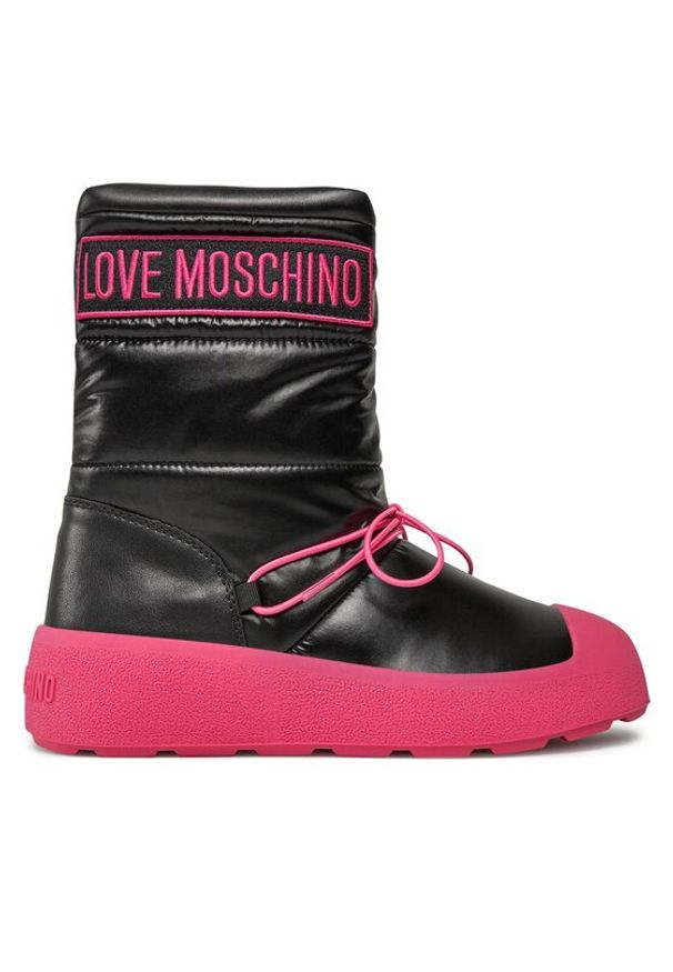 Love Moschino - LOVE MOSCHINO Śniegowce JA15855H0HIN000C Czarny. Kolor: czarny. Materiał: skóra