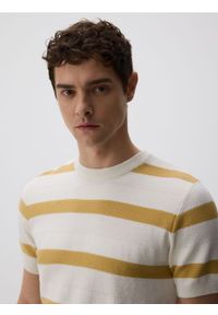 Reserved - Bawełniany sweter z krótkim rękawem - wielobarwny. Materiał: bawełna. Długość rękawa: krótki rękaw. Długość: krótkie #1