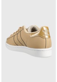 adidas Originals sneakersy SUPERSTAR kolor brązowy. Nosek buta: okrągły. Zapięcie: sznurówki. Kolor: brązowy. Materiał: guma. Obcas: na obcasie. Model: Adidas Superstar. Wysokość obcasa: niski #4