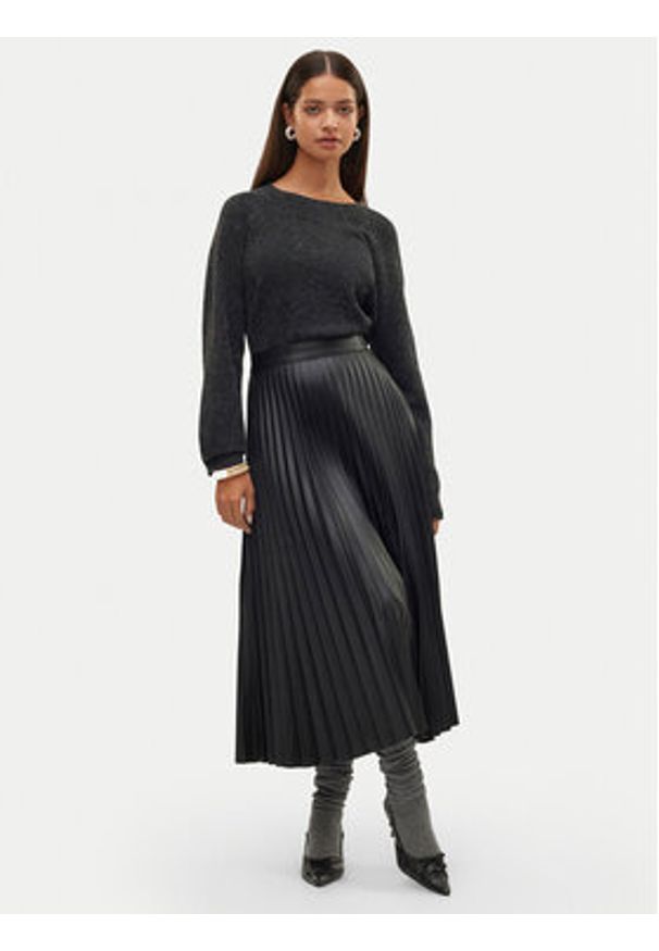 Vero Moda Spódnica z imitacji skóry Bella Holly 10319036 Czarny Regular Fit. Kolor: czarny. Materiał: skóra