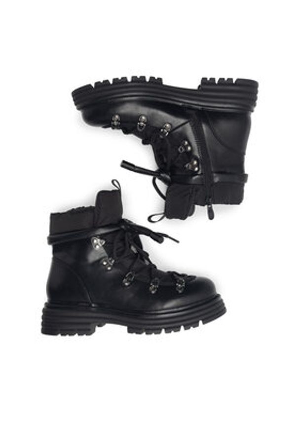 DeeZee Trzewiki LEDA WS6126-09 Czarny. Kolor: czarny. Materiał: materiał