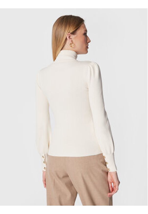 Lauren Ralph Lauren Golf 200882214002 Écru Slim Fit. Typ kołnierza: golf. Kolor: kremowy. Materiał: bawełna