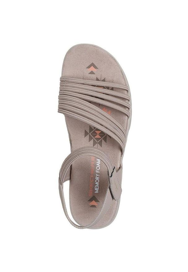 skechers - Sandały Skechers Reggae Slim - Coffee, Kobiety. Kolor: beżowy. Materiał: materiał