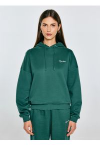 Big-Star - Bluza damska z kapturem zielona Megan 304. Okazja: na co dzień. Typ kołnierza: kaptur. Kolor: zielony. Materiał: dzianina. Wzór: haft. Styl: casual, elegancki
