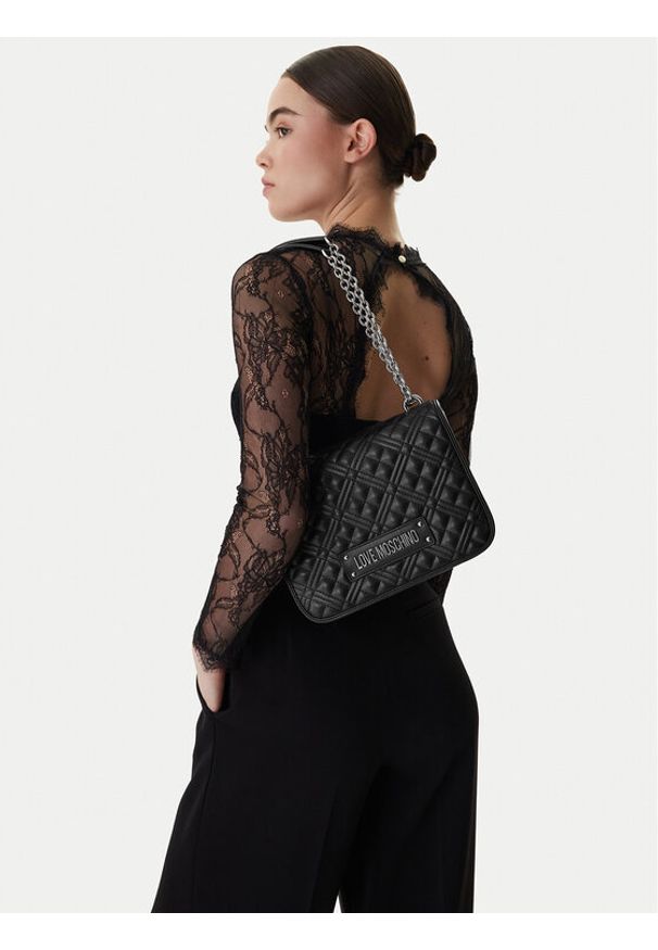 Love Moschino - LOVE MOSCHINO Torebka JC4000PP1OLA000B Czarny. Kolor: czarny. Materiał: skórzane