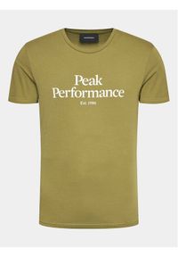 Peak Performance T-Shirt Original G77692390 Zielony Slim Fit. Kolor: zielony. Materiał: bawełna