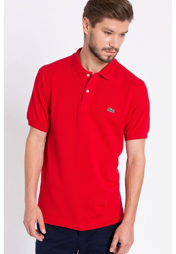 Lacoste - T-shirt L1212.240. Okazja: na co dzień. Kolor: czerwony. Materiał: dzianina. Wzór: gładki. Styl: casual