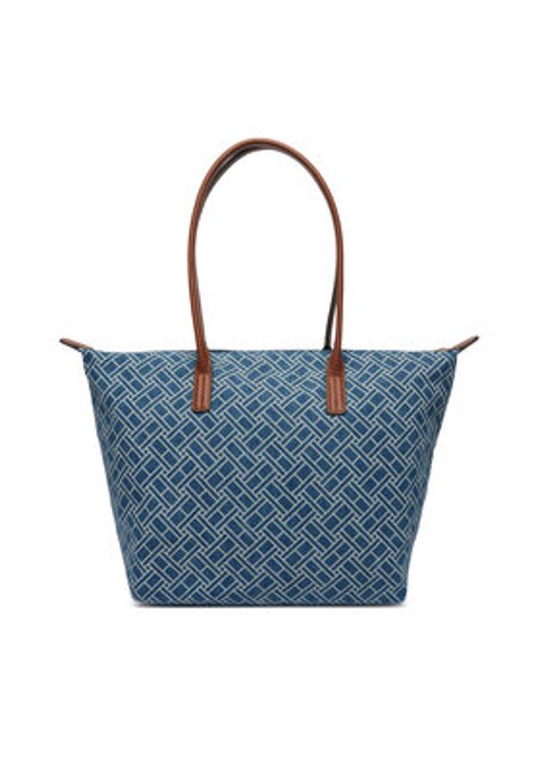 TOMMY HILFIGER - Tommy Hilfiger Torebka Popette Tote Denim Flag AW0AW18613 Niebieski. Kolor: niebieski
