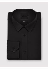 Pako Lorente - PAKO LORENTE – Czarna koszula męska z wełną. Typ kołnierza: kołnierzyk klasyczny. Kolor: czarny. Materiał: wełna. Długość rękawa: długi rękaw. Długość: długie #6
