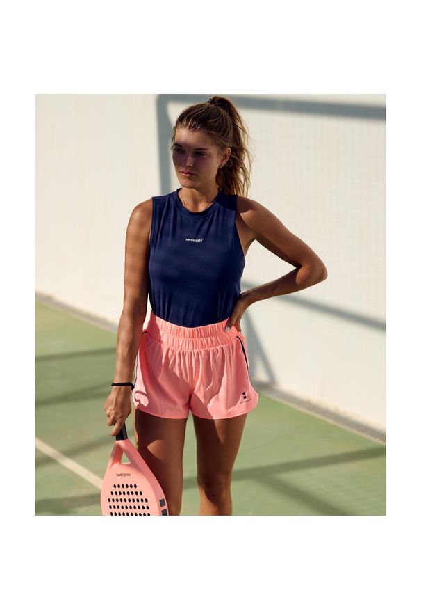 NORDICDOTS - Tank-top Elegancja - Granatowy. Kolor: niebieski. Materiał: elastan, poliester. Długość: krótkie. Sport: tenis