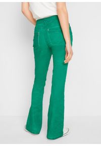 Spodnie BOOTCUT "used look" bonprix zielony miętowy "used". Kolor: zielony #6