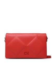 Calvin Klein Torebka Re-Lock Quilt Shoulder Bag K60K611021 Czerwony. Kolor: czerwony. Materiał: skórzane