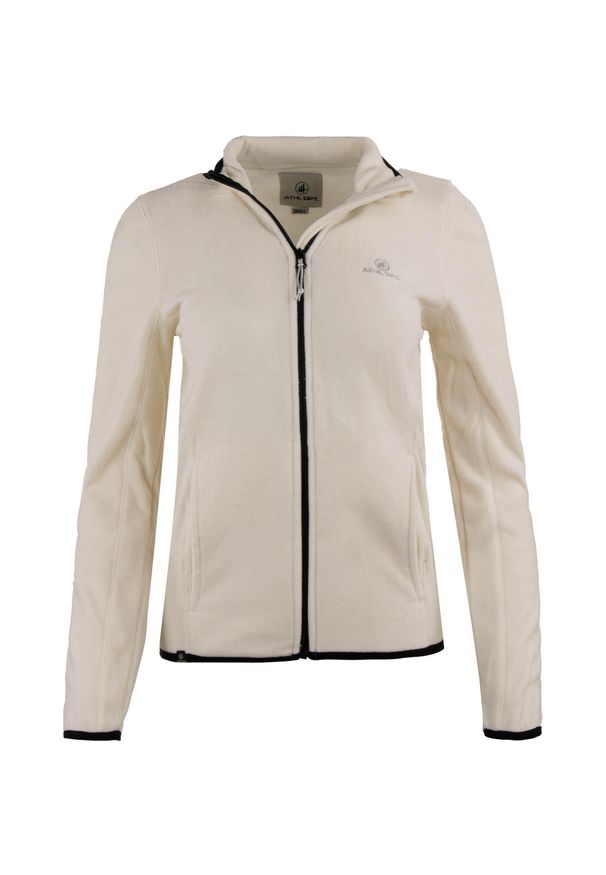GLENMUIR - Bluza Damska Plus Size Biała 4XL - Athl. Wydział Luna. Kolekcja: plus size. Kolor: biały. Materiał: polar. Wzór: haft