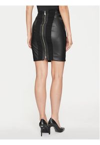 Marciano Guess Spódnica skórzana 4YGD06 7159A Czarny Slim Fit. Kolor: czarny. Materiał: syntetyk #4