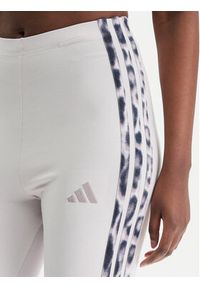 Adidas - adidas Legginsy Seasonal Essentials Leopard Print KC3883 Fioletowy Slim Fit. Kolor: fioletowy. Materiał: bawełna. Wzór: nadruk #5